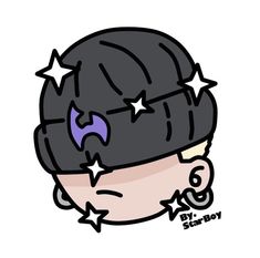 a drawing of a boy with stars on his head and the words starboy written below it