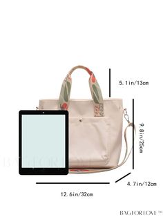 BagForLove - Womens Floral Canvas Shoulder Bag: Stylish & Spacious Casual Handbag with Pocket Product Description Color White Strap Type Double Handle Pattern Type Plain Bag Size Small Type Shopper Bag Closure Type Zipper Style Fashionable Material Polyamide Composition 100% Nylon Size Chart INCH CM Bag Length Bag Width Bag Height Handle Height Strap Length 12.6 inch 4.7 inch 9.8 inch 5.1 inch 43.3 inch Bag Length Bag Width Bag Height Handle Height Strap Length 32 cm 12 cm 25 cm 13 cm 110 cm Det Canvas Bag With Removable Pouch For School, Rectangular Canvas Bag With Detachable Strap, Floral Canvas, Large Shoulder Bags, Canvas Handbags, Canvas Shoulder Bag, Shopper Bag, Womens Tote Bags, Top Handle