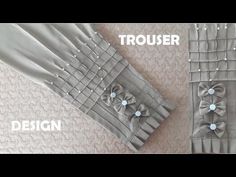 Latest Trouser Design by  All Style - YouTube Pintex Trouser Design, Latest Trouser Design, Salwar Kurti, Poncha Design, Trouser Pants Pattern, Women Trousers Design, Salwar Pants, Kurti Sleeves Design, Womens Pants Design