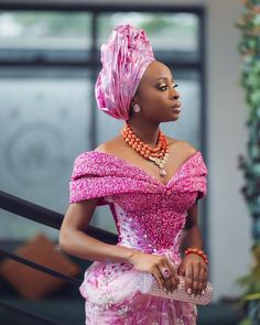 Nigerian Wedding Attire, Igbo Wedding Dress, African Bridal Dress, Elegant Classy Dress, African Wedding Dress, Yoruba Wedding Dress - Etsy Pink Asoebi Lace Styles, Igbo Dress, Elegant Classy Dress, Nigerian Wedding Attire, Yoruba Wedding Dress, Dress Elegant Classy, Female Wears, Igbo Wedding Dress, Lace Blouse Styles