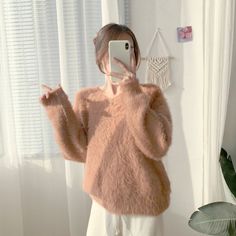 Casual Knitwear, Fluffy Sweater, Sweater Jumper, Fuzzy Sweater, Mohair Sweater, Fleece Sweater, Feminine Outfit, Jumper Sweater, Drop Shoulder