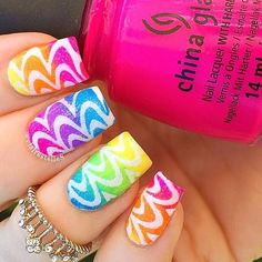 Nail Vinyls, Nail Stencils, Her Nails, Rainbow Nails, Neon Nails, Cute Nail Designs, Fancy Nails