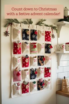 a christmas calendar hanging on the wall