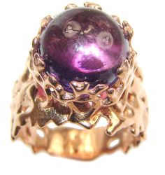 Handmade Unique 925 Sterling Silver ring with unique one of a kind Amethyst,  8.50 grams of marvelous handcrafted jewelry design. Only one piece availble ready to ship! It's unique worldwide ring - simply piece of art in world of fine jewelry. Purple Reef  Amethyst Rose Gold over   .925 Sterling Silver Ring size  7  RING DETAILS: Weight: 8.50g; Size: 7; Material: Sterling Silver; Main stone: Amethyst; Dimension: 5/8  inch wide; Stamp / Mark: 925; Condition: New; Main color: purple; Shape: abstra Luxury Round Amethyst Spiritual Ring, Unique Silver Jewelry, Jewelry Ring, Online Jewelry Store, Style Jewelry, Ring Size 7, Handmade Artisan, Gemstone Pendant, 925 Sterling Silver Ring