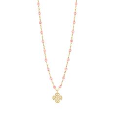 Lucky Clover Classic Gigi Rosée diamond necklace, Yellow Gold, 16.5" Lucky Necklace, 18k Gold Necklace, Clover Necklace, Lucky Clover, Sparkle Diamonds, Long Necklace, Random Stuff, Timeless Design, Diamond Necklace