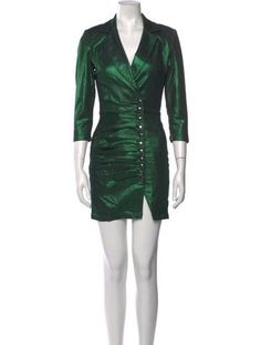 Retrofête DressGreen & MetallicPleated AccentsThree-Quarter Sleeve with V-NeckButton Closure at FrontFit:Dresses by Retrofête typically fit true to size. Green Fitted Mini Dress For Formal Occasions, Formal Green Fitted V-neck Dress, Fitted Party Mini Dress With Buttons, Green V-neck Mini Dress For Formal Occasions, Fitted Green V-neck Party Dress, Formal Green Mini Dress For Fall, Fitted Green V-neck Dress For Evening, Fitted Green V-neck Dress For Parties, Fitted Mini Dress With Buttons For Party