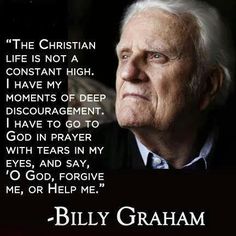 an old man with a quote on it that says, the christian life is not constant high