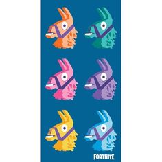 four different colored fish on a blue background with the words fortnite above them