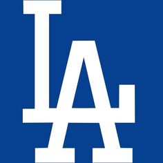 the los angeles dodgers logo on a blue background