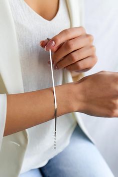 💍 This is a perfect Italian minimalist style Bracelet. It is made of original 925K sterling silver. Real Italian origin. 📏  It is an easily adjustable size. No sizing problem. High quality and strong rope chain. 💎 There are 3 colour options, Rose gold bracelet, gold bracelet, silver bracelet.   🌼  Wear natural and feel the nature. Our minimalist style-designed Bracelets are inspired from the Milano fashion. 🎁 Best gift ideas for the best friend, bridesmaids, birthday, and graduation. It is Formal Minimalist Chain Bracelet, Modern Snake Chain Bracelet As Gift, Minimalist White Gold Bracelet With Silver Chain, Minimalist White Gold Silver Chain Bracelets, Minimalist White Gold Silver Chain Bracelet, Sterling Silver Minimalist Snake Chain Bracelet, Modern Silver Chain Bracelet With Delicate Chain, Silver Minimalist Bracelet With Box Chain, Minimalist Sterling Silver Snake Chain Bracelet