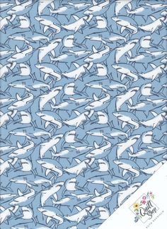 Light blue basic, beautiful patchwork fabric, printed with sharks. The shark with the side view has a length of about 6 cm. The main image shows a cutout in the size A4. Figure 2 shows a larger section. In my Etsy shop you will find the right motifs for almost every theme ! The Shark, Patchwork Fabric, Cornflower Blue, Side View, Sharks, Grey Fabric, Business Ideas, Halloween Shopping, Etsy Accessories