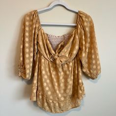 Brand New Never Worn With Tags Top From Show Me Your Mumu. Purchased From Revolve. Show Me Your Mumu, Show Me Your, Show Me, Gold Yellow, Top Blouse, Blouses, Yellow Gold, Womens Tops, Brand New