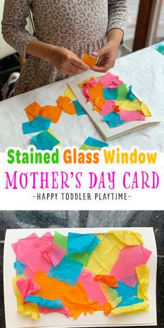 the mother's day card is made with tissue paper