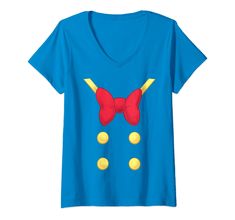 a women's t - shirt with a bow tie on the chest and gold coins around it