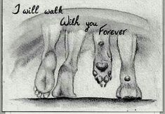 a drawing of two feet hanging upside down with the words, i will walk with you forever