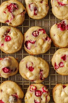 freshly baked raspberry muffins cooling on a wire rack, ready to be eaten