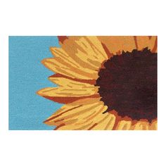 a sunflower on a blue background is shown in the middle of this image,