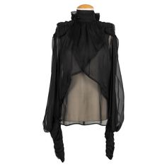 Fendi - (Made in Italy) Black silk transparent blouse. Size 40IT. Additional information: Condition: Very good condition Dimensions: Shoulder width: 38 cm Sleeve length: 75 cm Length: about 60 cm Seller reference: FH175 Outfit References, John Galliano, Black Silk, Blouse Top, Lanvin, Made In, Tom Ford, Fashion Inspo Outfits, Christian Dior