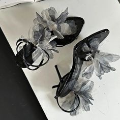 LBSFY  -  Lace Flower High Heels Women Luxury Designer Sandals Female Open Toe Thin Band Flowers Fashion Party Dress Shoes Pumps Woman Flower High Heels, Fashion Party Dress, Flowers Fashion, Flower Band, Lace Flower, Silver Shoes, Pump Dress, Big Flowers, Shoes Pumps