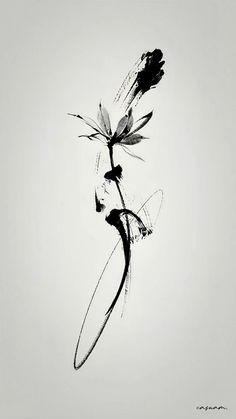 a black and white photo of a flower