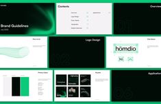 green and black presentation templates for branding