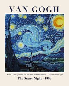 the starry night poster for van gogh