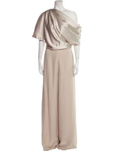 Amsale Asymmetrical Jumpsuit w/ Tags - Neutrals, 14" Rise Jumpsuits and Rompers, Clothing - WAMSA21842 | The RealReal Silk Jumpsuits And Rompers For Formal Occasions, Elegant Formal Asymmetrical Jumpsuits And Rompers, Asymmetrical Jumpsuit, Jumpsuits And Rompers, Soho Nyc, Sweater Pants, Chanel Shoes, Outerwear Sweater, Christian Louboutin Shoes