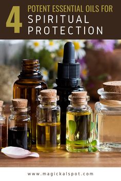 Spiritual Essential Oil Blends, Oil Recipes Witchcraft, Protection Essential Oils Witchcraft, Protection Spray Recipe Witchcraft, Spiritual Oil Recipes, Protective Essential Oils, Protective Blend Essential Oil Recipe, Magical Oils, How To Make Uncrossing Oil