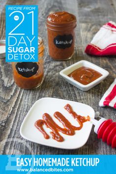 Homemade Ketchup-Sugar Free & 21DSD Friendly! #21dsd #ketchup #homemadeketchup Paleo Ketchup Recipe, Homemade Ketchup Recipes, Paleo Condiments, Sugar Free Ketchup, Ketchup Recipe, Homemade Ketchup, Homemade Condiments