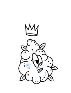 a cartoon sheep with a crown on its head