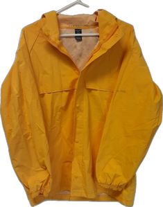 Casual Yellow Parka For Fall, Casual Yellow Windbreaker For Rainy Weather, Casual Yellow Weatherproof Raincoat, Yellow Long Sleeve Outerwear For Rainy Season, Casual Long Sleeve Parka For Rainy Season, Yellow Hooded Rainy Season Outerwear, Casual Yellow Raincoat For Outdoor Activities, Yellow Waterproof Windbreaker For Fall, Casual Sports Outerwear Weatherproof