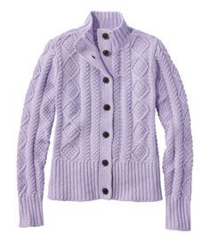 A new twist on a nautical tradition, our Irish fisherman cardigan sweater features a flattering shorter length and a more fitted style in soft cotton yarns. Fitted: Sits close to the body. Falls at high hip. Beautifully knit with authentic cable patterns. 100% cotton. Machine wash, dry flat. Button-front styling. Great over dresses or woven shirts. Ribbed at the neck, cuffs and sweep. Imported. Fit: Fitted | Women's Signature Cotton Fisherman Sweater, Short Cardigan Sweater, Cotton/Cotton Yarns Cotton Cable Knit Cardigan For Cold Weather, Cable Knit Cotton Cardigan For Cold Weather, Fitted Cozy Cable Knit Sweater Coat, Fitted Cable Knit Cardigan For Cold Weather, Fisherman Cardigan, Irish Fisherman, Short Cardigan Sweater, 2024 Clothes, Woven Shirts