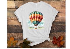 White Short Sleeve Top With Digital Print, White Crew Neck T-shirt With Digital Sublimation Design, Balloon Clipart, Butterfly Clip Art, T Shirt Png, Shirt Template, Craft Corner, Shirt Png, Hot Air Balloon