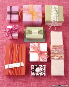 there are many different types of wrapped gifts