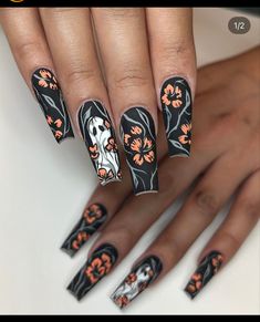 Horror Nails, Halloween Acrylic Nails, Her Nails