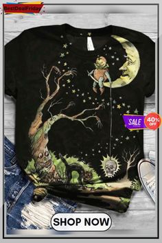 Bestdealfriday Black Animal Short Sleeve Vintage Crew Neck Shirts Tops 9068230 Bold Fashion Outfits, Vintage Crew Neck, Club Tops, Weird Shirts, Black Animals, Club Style, Round Neck Tops, Crew Neck Shirt, Online Tops