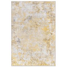 an area rug with yellow and gray colors