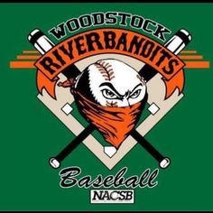 the logo for woodstock river banott's baseball, with two bats and an owl