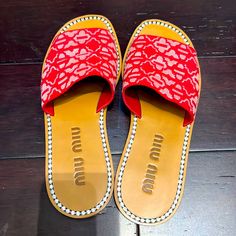 Sandals Miu Miu Size 36/37 Miu Miu Shoes, Miu Miu, Women's Shoes Sandals, Shoes Sandals, Size 7, Women Shoes, Sandals, Red, Women Shopping