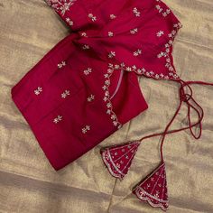 Pink Blouse Embroidery Designs Simple, Simple Blouse Embroidery Designs Latest, Red Color Blouse Maggam Work, Very Simple Maggam Work Designs, Simple Works On Blouses, Simple Blouse Maggam Designs, Simple Maggam Designs, Simple Blouse Embroidery Designs, Simple Work Blouse Designs Latest