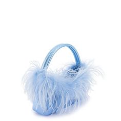 London-based Sophia Webster burst onto the scene in 2013, instantly renowned for her uniquely uplifting designs.With a background in fine art, and an eye for quality, inclusivity and sustainability, she creates footwear and accessories that embrace both an incredible fantasy and a gorgeous reality. This mini hobo bag comes in a sky blue satin color way with matching marabou feather trim. Finished with a snap closure, the Dusty Mini Hobo is crafted to fit all of your evening essentials. Product Details Exterior: 100% satin. 100% polyester. Made in Spain. Care Instructions Spot clean. Size & Fit 9.4" W x 3.7" H x 2.1" L Shipping Details Please allow 5-7 days for standard delivery. Return Policy This item is available for return within 15 days. Luxury Light Blue Evening Bags, Poppy Lissiman Bag Sky Blue, Mini Hobo Bag, Feather Trim, Blue Feather, Rainbow High, Satin Color, Mint Blue, Sophia Webster