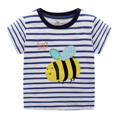 This Adorable Short Sleeve Girls T-Shirt is the perfect way to dress up your little ones with style. Featuring a cute design, this shirt is made of a lightweight fabric which is perfect for those summer days! It's comfy and stylish, a sure way to bring a smile to your daughter's face! These are short-sleeved girls' t-shirts perfect for summer wear. Fun designs with ice cream, fish, or animals for every day wear! Designed for the summer season, ensuring comfort in warm weather. Made from a blend Embroidery Summer, Summer Cartoon, Cartoon Embroidery, Costume Shirts, Clothes Tops, Knit Sleeve, Girls Wardrobe, Girls T Shirt, Casual Clothes