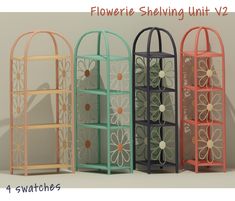 four flowerie shelving unit v2