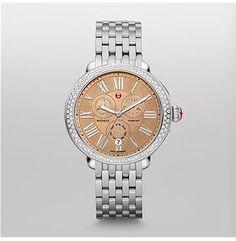 Serein Diamond with Metallic Rose Gold Dial Watch Pretty Watches, Watch Ideas, Metallic Rose Gold, Tick Tock, Two Tone Watch, Beautiful Rose, Ladies Watch