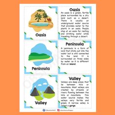 an image of the different types of mountains and lakes in each country's name