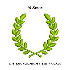 the embroidery pattern for a wreath with leaves on it