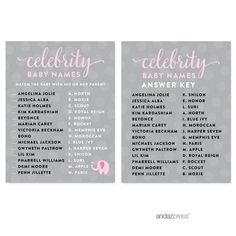 two pink and gray baby shower games