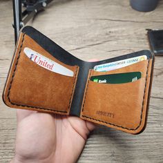 This design uses less than 1sq foot of material total! Less is more with a wallet - 4 card slots and 1 cash pocket for anything you need to bring with you. This SVG is simple and straight forward. Separate the layout for different types of materials or cut it all from one kind! Brown Bifold Card Holder With Pockets, Bifold Wallet With Flat Pocket For Daily Use, Daily Use Bifold Wallets With Pockets, Brown Bifold Wallet With Pockets, Bifold Card Holder With Flat Pocket For Daily Use, Bifold Wallet Pattern, Clutch Pattern, Leather Patterns, Wallet With Coin Pocket