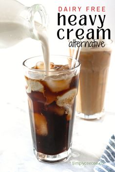 dairy - free heavy cream alternative for iced coffee is an easy way to make it at home