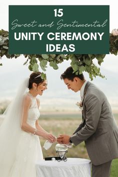 a couple getting married under a tree with the text 15 great and sentimental uni ceremony ideas